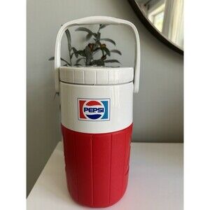 Rare Vintage 80s Pizza Hut Relief Pitcher Coleman Cooler Insulated Pepsi Logo